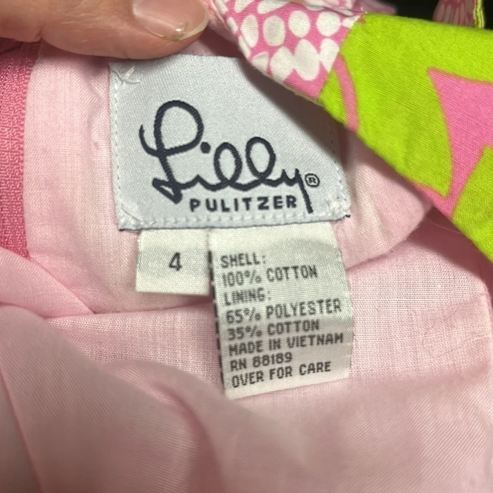 Vintage Y2K soleil white‎ label Lilly Pulitzer floral short sleeve dress